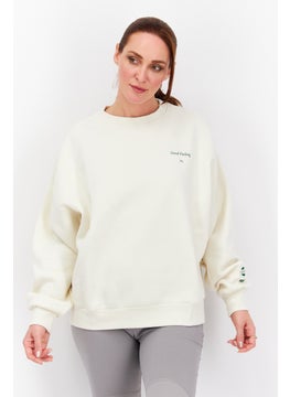 PUMA Women Sportswear Fit Long Sleeve Outdoor Sweatshirt, Off White  - Image 1