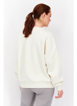 PUMA Women Sportswear Fit Long Sleeve Outdoor Sweatshirt, Off White  - Image 3