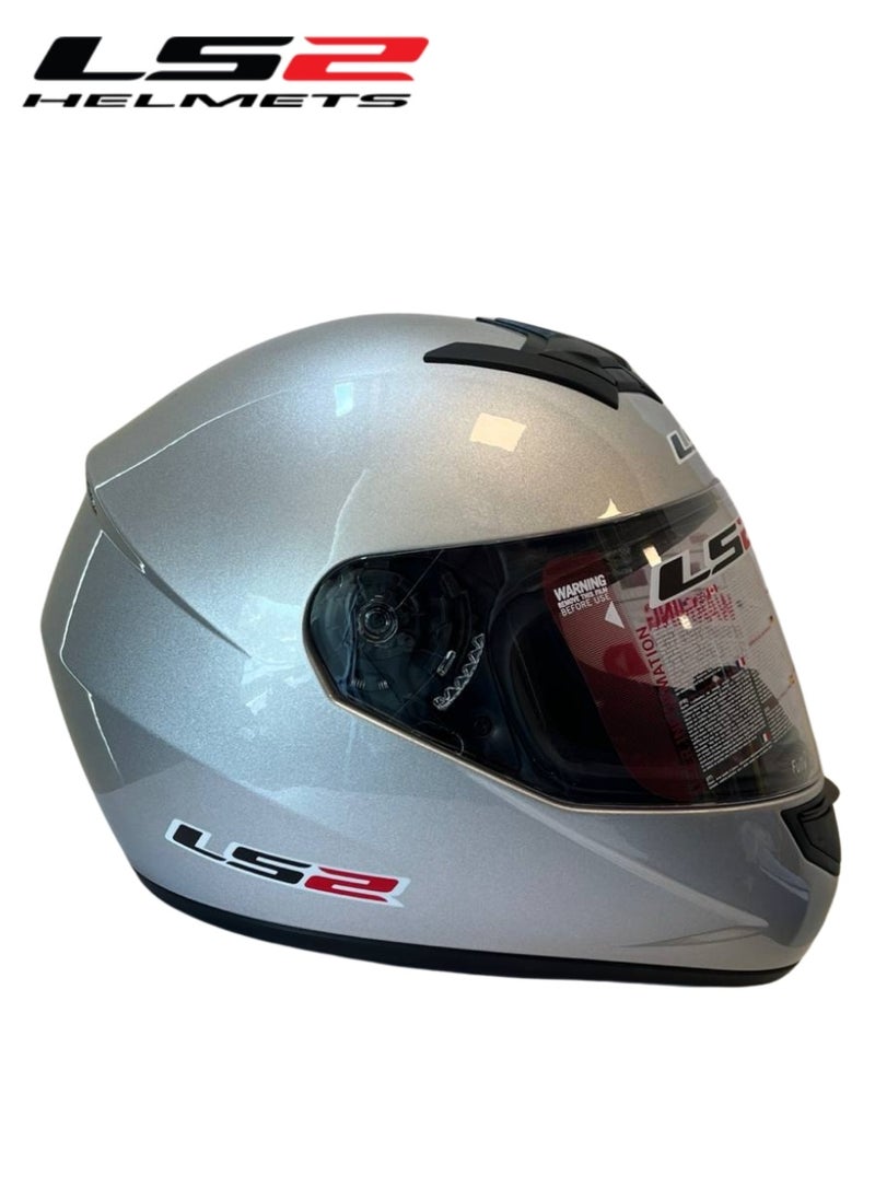 LS2 HELMETS Blast Full Face Motorcycle Helmet – Silver Lightweight, ECE Certified, Aerodynamic, Anti-Scratch Visor, for Men & Women Riders - Size Extra Large  - Image 2