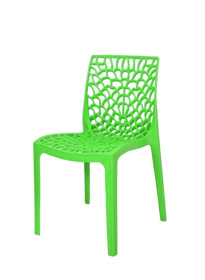 Livshine Livshine Web Plastic Chair, Strong and Heavy Design Chair for Home, Garden, Dinning, Living Room, Office, Load Bearing Capacity 150 Kg Set of 2 (Green) - Image 4
