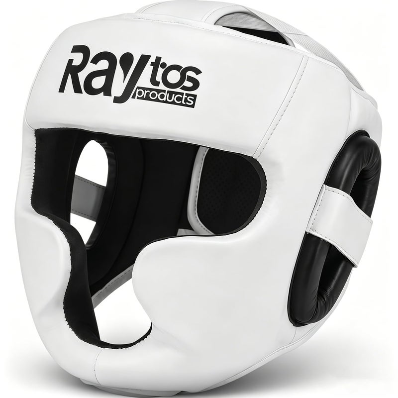 Raytos Boxing Headgear for MMA Muay Thai Wrestling Sparring Professional Training Equipment for Adult Men Women White - Image 2
