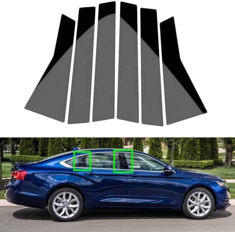Vuzmode Glossy Black Car Window Pillar Trim for Chevrolet Impala - Image 2