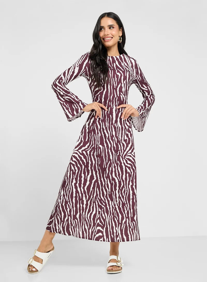 Ginger Animal Print A Line Maxi Dress
