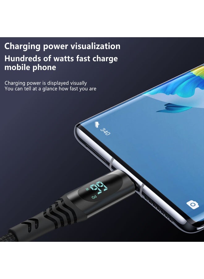 Astralxipher 2M PD66W USB-C Cable with Power Display | Fast Charge & Data Transfer | Braided (Black) - Image 5