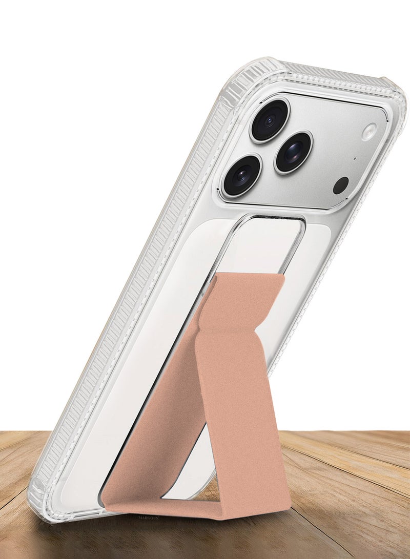 CATANES 2 Packs Finger Grip Clear Case Cover for iPhone 17 Pro- Kickstand Car Magnetic Holder Multi-function Protective Two-in-one Case with Privacy Screen Protector - Pink - Image 2