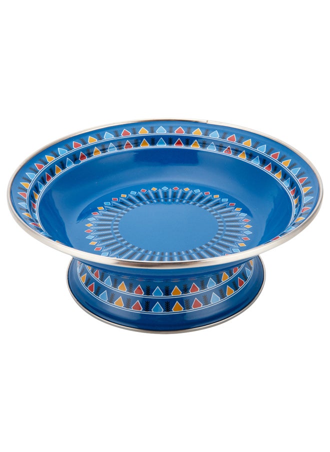 AL SANIDI Al-Qatt Al-Asiri Ghedar plate, Al-Qatt Al-Asiri Chinko plate, Blue, Size 24 Cm  - Image 1