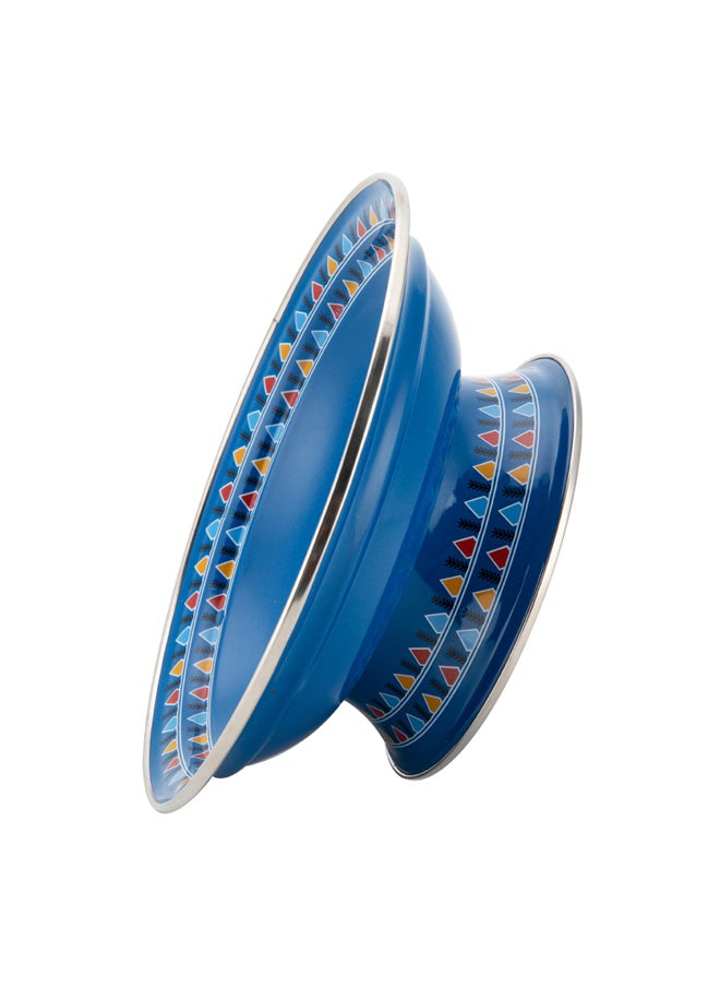 AL SANIDI Al-Qatt Al-Asiri Ghedar plate, Al-Qatt Al-Asiri Chinko plate, Blue, Size 24 Cm  - Image 4