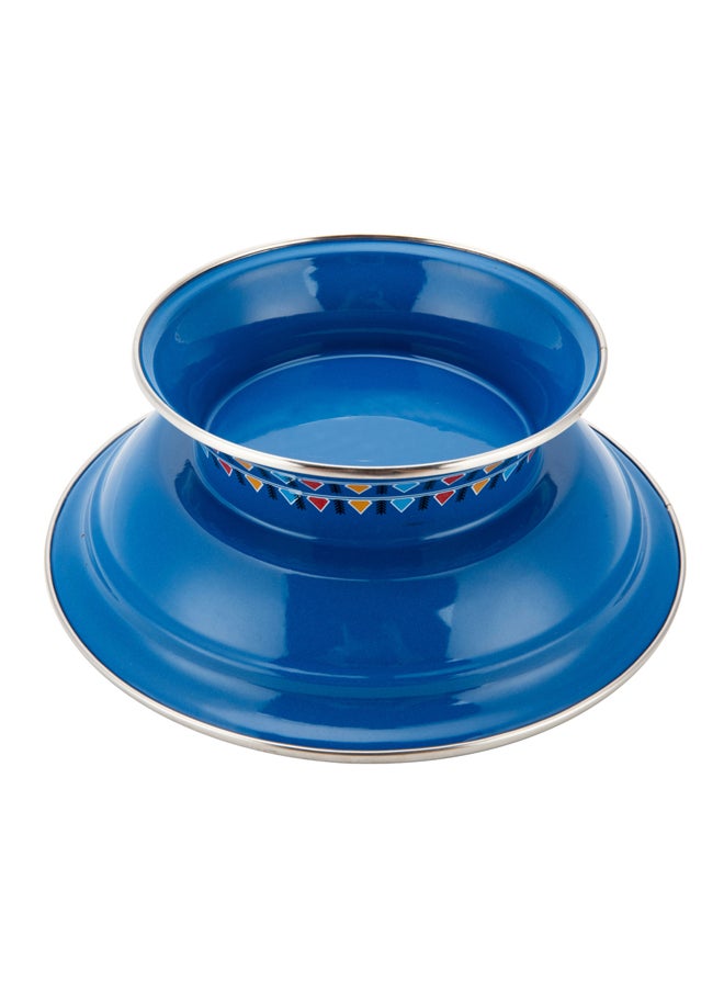 AL SANIDI Al-Qatt Al-Asiri Ghedar plate, Al-Qatt Al-Asiri Chinko plate, Blue, Size 24 Cm  - Image 5