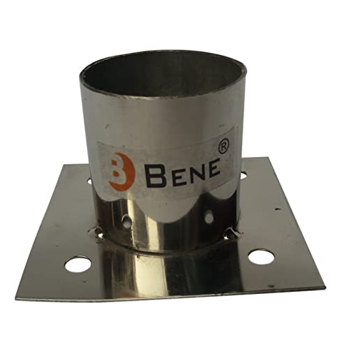 BENE Gate Light Stand, Stainless Steel, Gate Light Metal Stand, Outdoor Light Fixtures, SS, Square, ‎9 x 9 x 5 Centimetres, Pack of 2 - Image 2