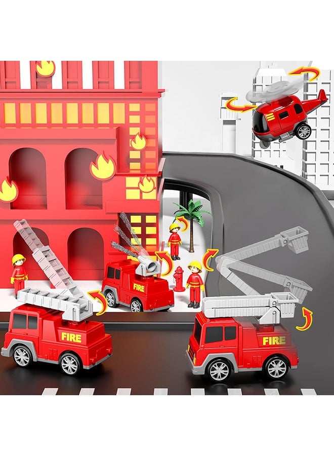 YelaJoy Fire Trucks Boy Toys for 3+ Year Old Toddlers - Toys for 3+ Years Old Transport Vehicle Carrier Truck, Boy Trucks Toy Sets, Kids Toys Boys, Gifts Toys for Boys and Girls - Image 5