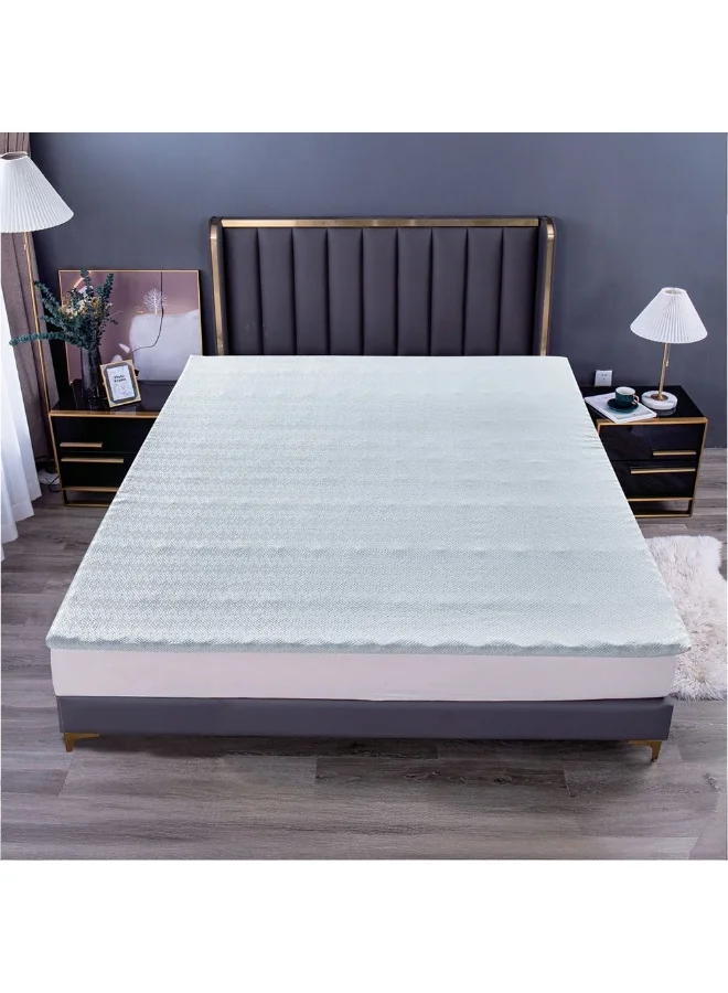 DANUBE HOME Dreamscape 7 Zone Gel Memory Foam Mattress Topper 120x200x5 cm - White Bed Essential for Ultimate Comfort, Support & Protection - Perfect Furnishing Accessory for a Better Sleep Experience