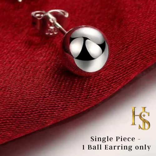 HIGHSPARK 925 Silver Men’s Round Plain Silver Ball Ear Stud in Gold Finish | 92.5 Sterling Silver Plain Ball Stud Earring | Single Stud for Men | Lovely Gift - Image 4