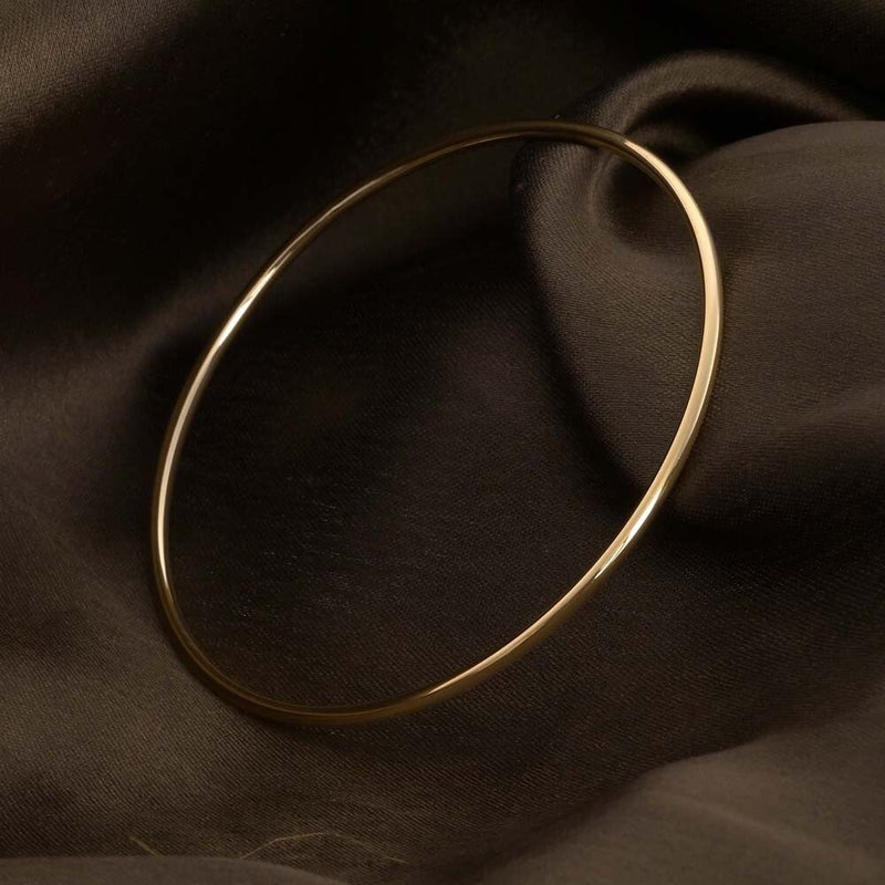 PALMONAS 18k Gold Tone Plated Round Wire Bangle Bracelet
 for Women - Image 2
