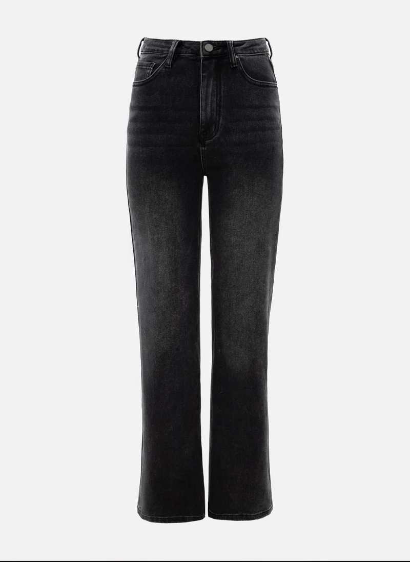 Lichi Straight denim jeans with scuffs