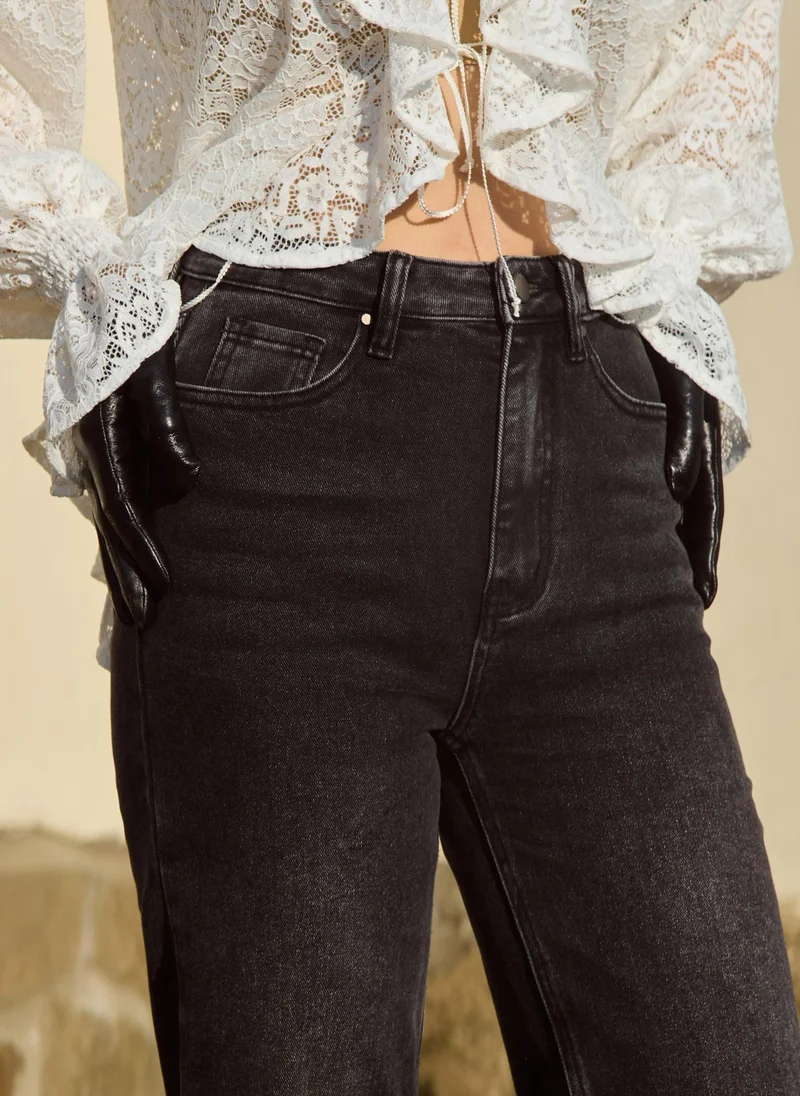 Lichi Straight denim jeans with scuffs