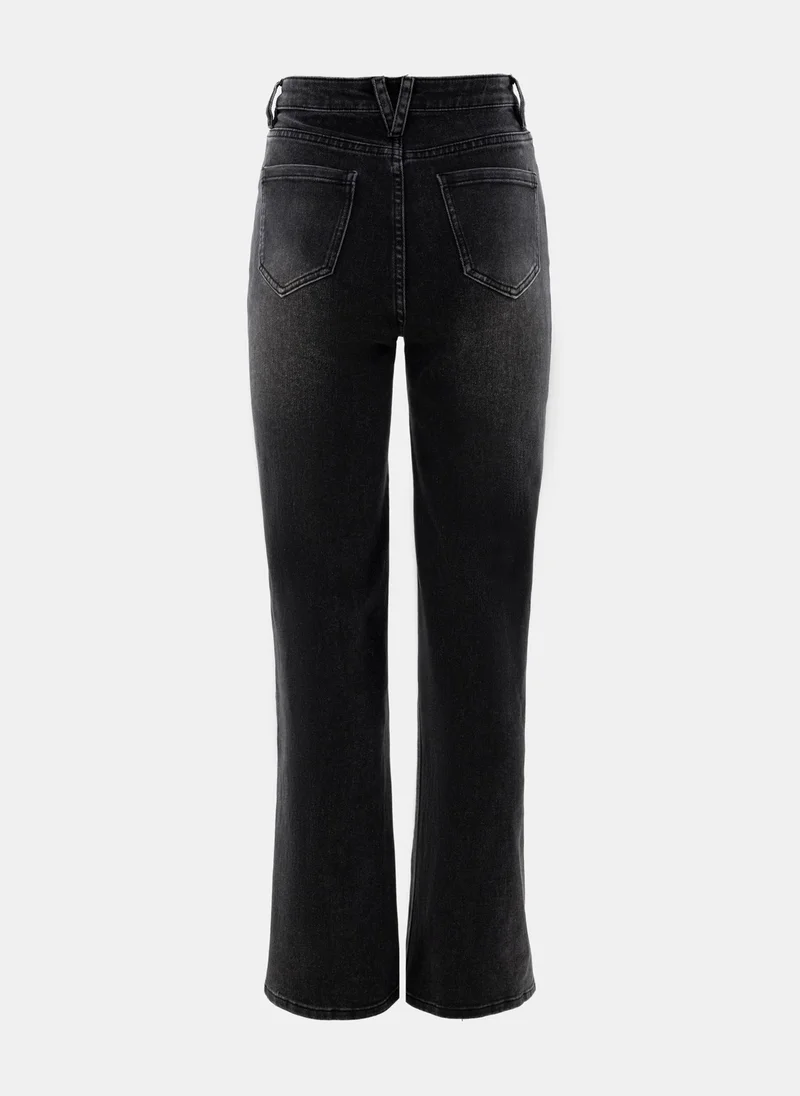 Lichi Straight denim jeans with scuffs