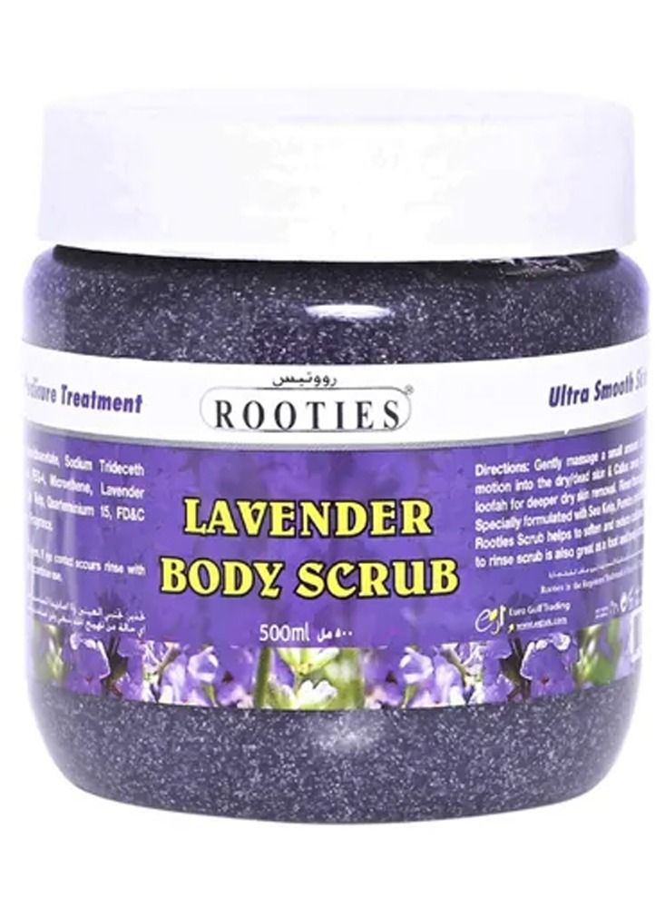 ROOTIES Lavender Body Scrub Purple 500ml - Image 1
