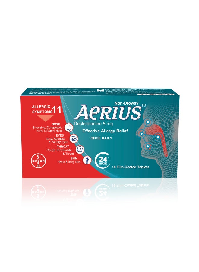 BAYER AERIUS 5 MG 18 Tablets - Image 1