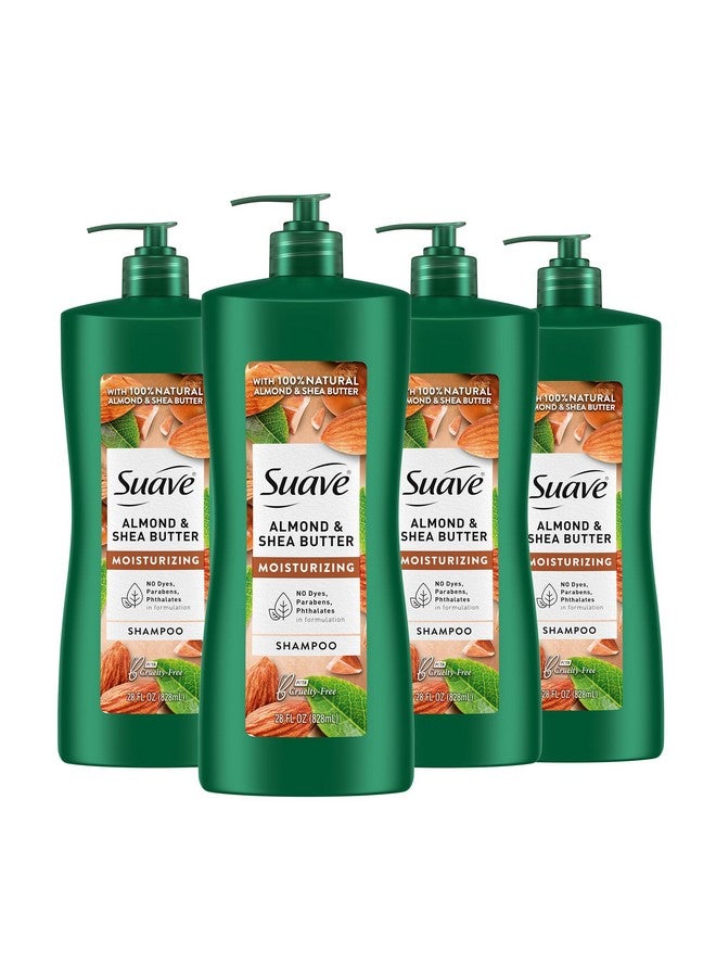 سواف شامبو مرطب للشعر الجاف من Suave Professionals، بزبدة اللوز والشيا، خالٍ من البارابين والصبغات، 28 أونصة، عبوة من 4 قطع - Image 1