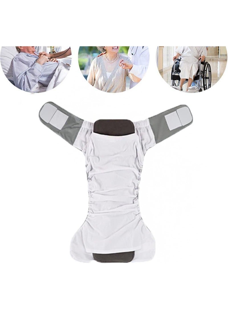 Aikanbo Adults Diapers Reusable Adult Nappy Washable Adjustable Large Diaper for Women，Men Bariatric，Seniors，Patients Incontinence Care（Grey，Includes One Washable Changing Mat) - Image 2