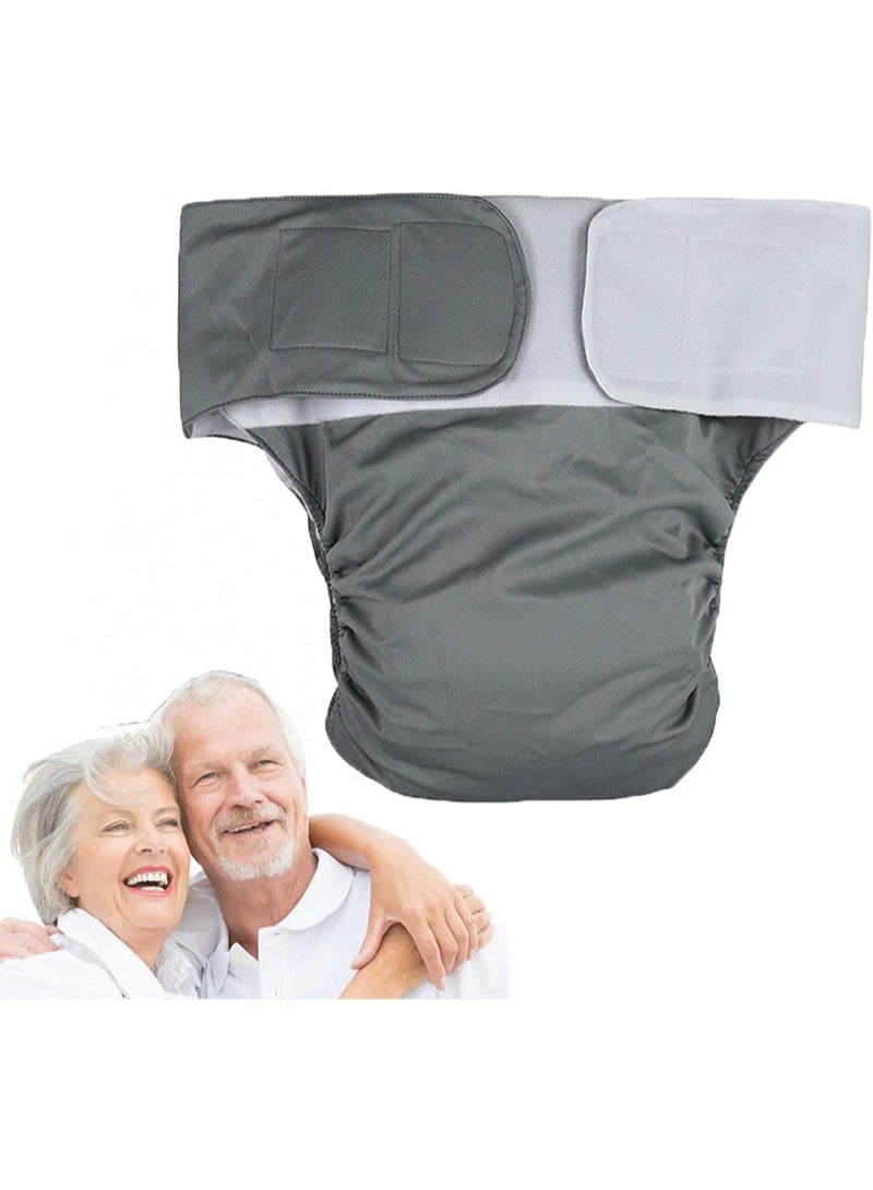 Aikanbo Adults Diapers Reusable Adult Nappy Washable Adjustable Large Diaper for Women，Men Bariatric，Seniors，Patients Incontinence Care（Grey，Includes One Washable Changing Mat) - Image 3