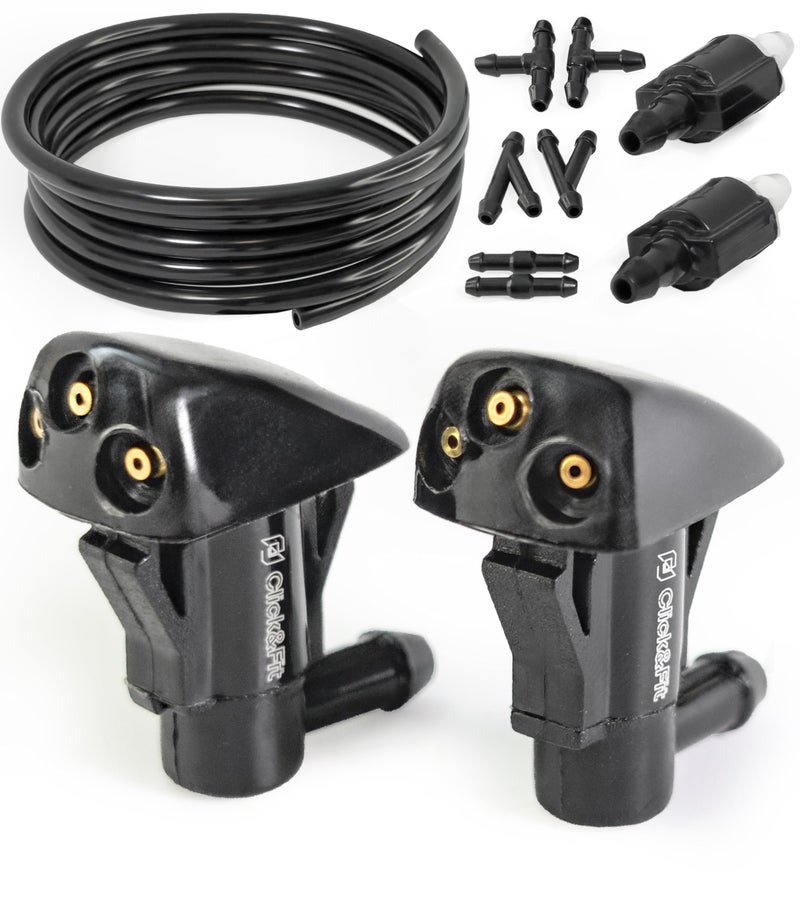 Click&Fit ClickFit Windshield Washer Nozzles Repair kit compatible with Hyundai Kia from 2000 to 2013 Sorento Optima Sportage Sonata Elantra Santa Fe Tucson with check valves hose connectors - Image 3