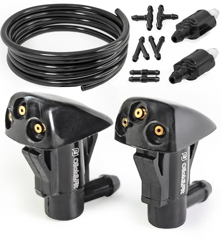 Click&Fit ClickFit Windshield Washer Nozzles Repair kit compatible with Hyundai Kia from 2000 to 2013 Sorento Optima Sportage Sonata Elantra Santa Fe Tucson with check valves hose connectors - Image 1