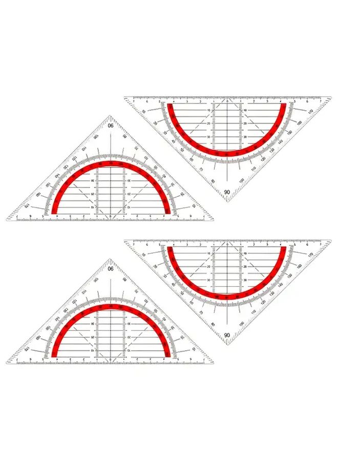 2pcs Transparent Plastic Geometric Protractor with 30 60 90 Angles for Designers Office Drawing - Image 4