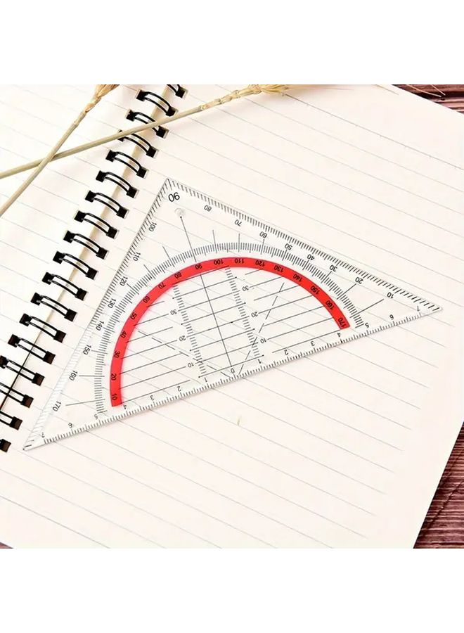 2pcs Transparent Plastic Geometric Protractor with 30 60 90 Angles for Designers Office Drawing - Image 1