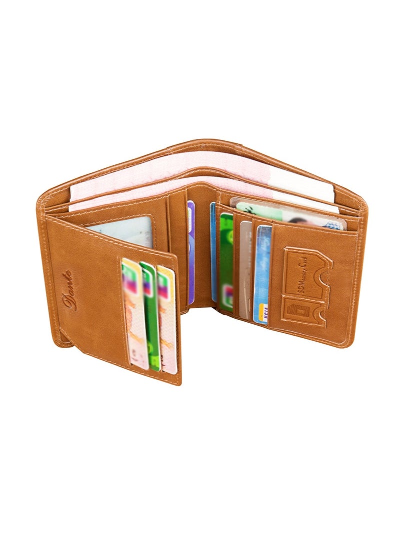 Dante Men's Wallet Vertical Top Layer Cowhide Anti-theft Card Demagnetization Genuine Leather Wallet  - Image 2
