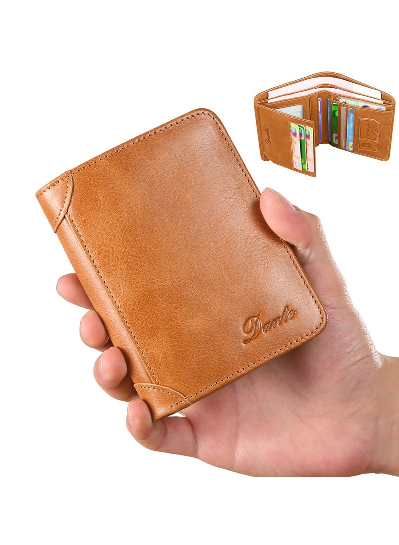 Dante Men's Wallet Vertical Top Layer Cowhide Anti-theft Card Demagnetization Genuine Leather Wallet  - Image 3