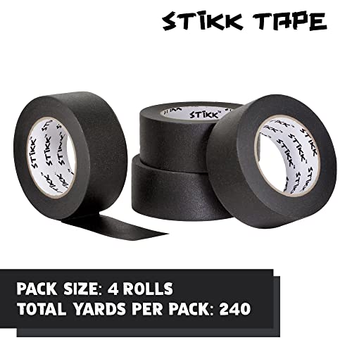 STIKK Painters Tape - 4pk Black Painter Tape - 2 inch x 60 Yards - Paint Tape for Painting, Edges, Trim, Ceilings - Masking Tape for DIY Paint Projects - Residue-Free Painting Tape - Image 3