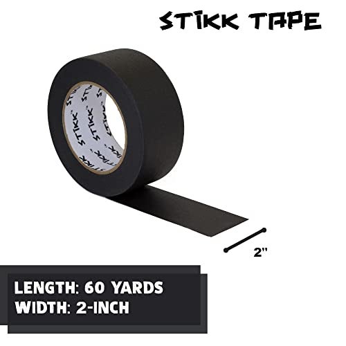 STIKK Painters Tape - 4pk Black Painter Tape - 2 inch x 60 Yards - Paint Tape for Painting, Edges, Trim, Ceilings - Masking Tape for DIY Paint Projects - Residue-Free Painting Tape - Image 2