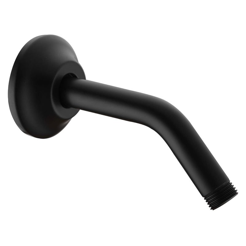 BESTILL Wall Mounted 6 Inch Extension Shower Head Arm Shower Arm and Flange Included Matte Black
