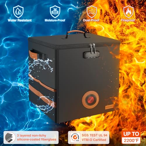 Adworte Vintage Vinyl Record Storage Box with Lock, Fireproof＆Water Resistant LP Record Storage Crate Holds 100+ Records, Collapsible＆Stackable Album Collection Display DIY Box, 7/10/12 Inch Vinyl Record Case - Image 2