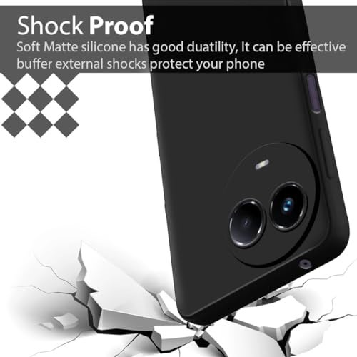 SHINESTAR Liquid Silicone Realme 11 / 11x 5G / Narzo 60x 5G Case Cover | Microfiber Inside | 360 Degree Camera Protection Bump Back Case Cover for Realme 11 / 11x 5G / Narzo 60x 5G - Black - Image 4