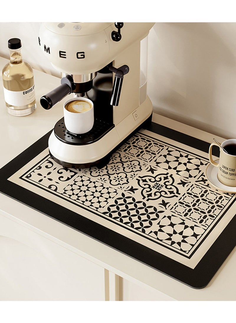 TDAO - Coffee Mat Coffee Bar Mat Hide Stain Absorbent Drying Mat with Waterproof Rubber Backing 11.8" x 15.75" - Image 1