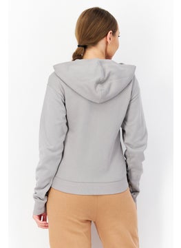 adidas Originals Women Sportswear Fit Outdoor Full Zip Hoodie, Grey  - Image 4