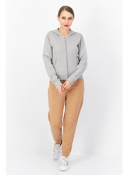 adidas Originals Women Sportswear Fit Outdoor Full Zip Hoodie, Grey  - Image 3