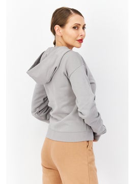 adidas Originals Women Sportswear Fit Outdoor Full Zip Hoodie, Grey  - Image 2