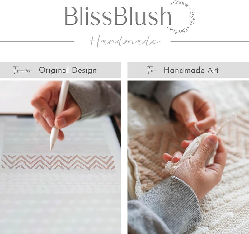 BlissBlush غطاء وسادة قطنية زخرفية بليس بلش 12x20، وسادة زخرفية بوهو رمادية للأريكة/الكنبة، غطاء وسادة مزرعة لغرفة النوم/غرفة المعيشة/ديكور المنزل (الغطاء فقط) - Image 2