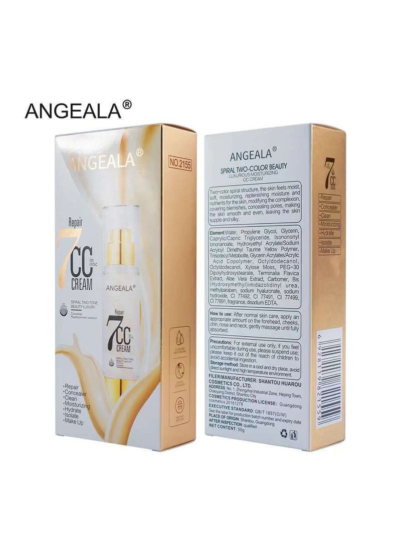 TUZ angeala repair 7 cc in one cream,repair,concealer ,clean,moisturizing,hydrate,lsolate,make up,splral two-tone beauty luxury,cc cram,founation 50g - Image 3