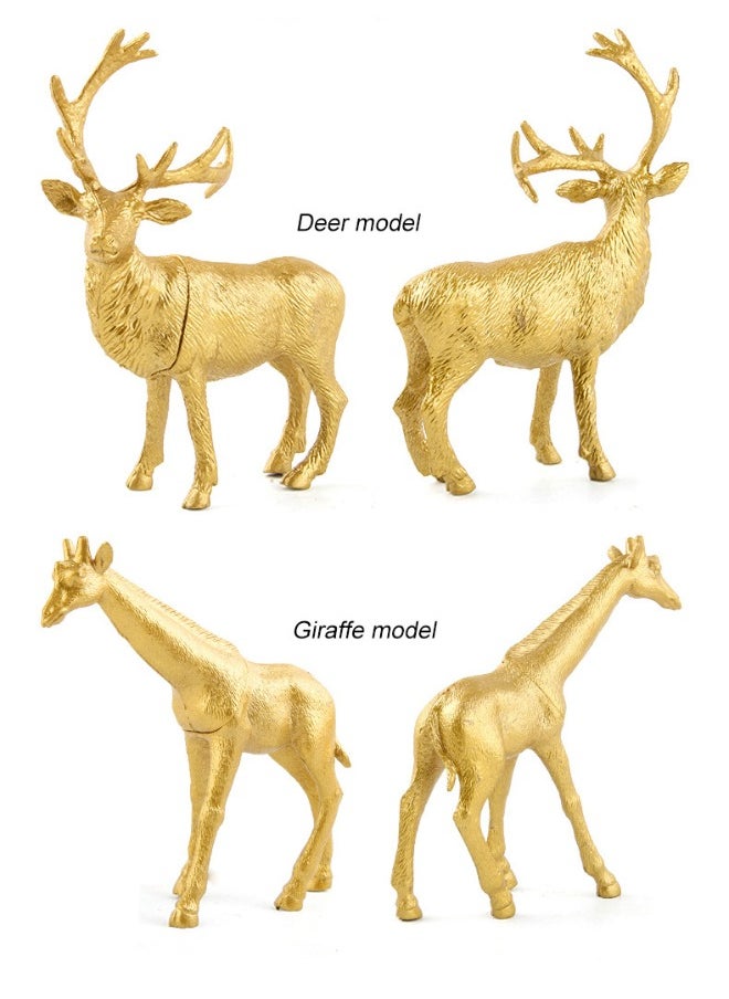 lelewu 8-Piece Simulation Golden Animal Model Set, High Quality Solid Animal Toy, Mini Gold Animal Toys, Animal Educational Toys Set, Hand Painted Animals Toy, Cake Toppers Birthday Gift for Kids Toddlers  - Image 5