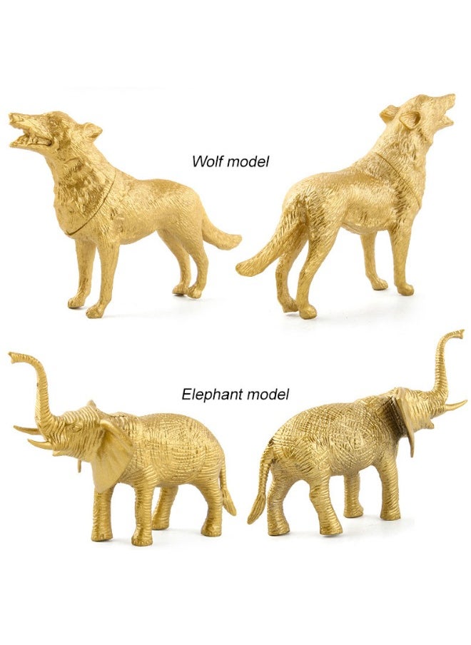 lelewu 8-Piece Simulation Golden Animal Model Set, High Quality Solid Animal Toy, Mini Gold Animal Toys, Animal Educational Toys Set, Hand Painted Animals Toy, Cake Toppers Birthday Gift for Kids Toddlers  - Image 4