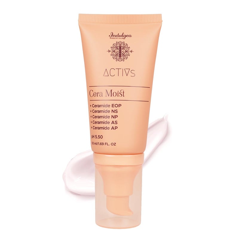 INDULGEO ESSENTIALS Cera Moist Ceramide Calming Skin Cream Moisturizer 1 Iactive 50Ml  Face Moisturizer All Types Of Skin Hand Made  Cruelty Free - Image 1