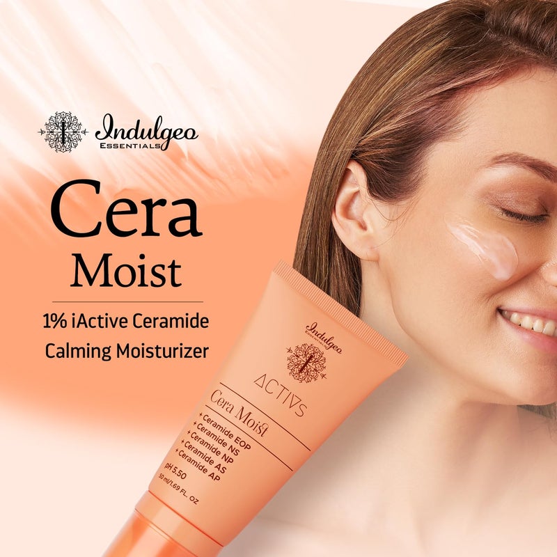 INDULGEO ESSENTIALS Cera Moist Ceramide Calming Skin Cream Moisturizer 1 Iactive 50Ml  Face Moisturizer All Types Of Skin Hand Made  Cruelty Free - Image 2