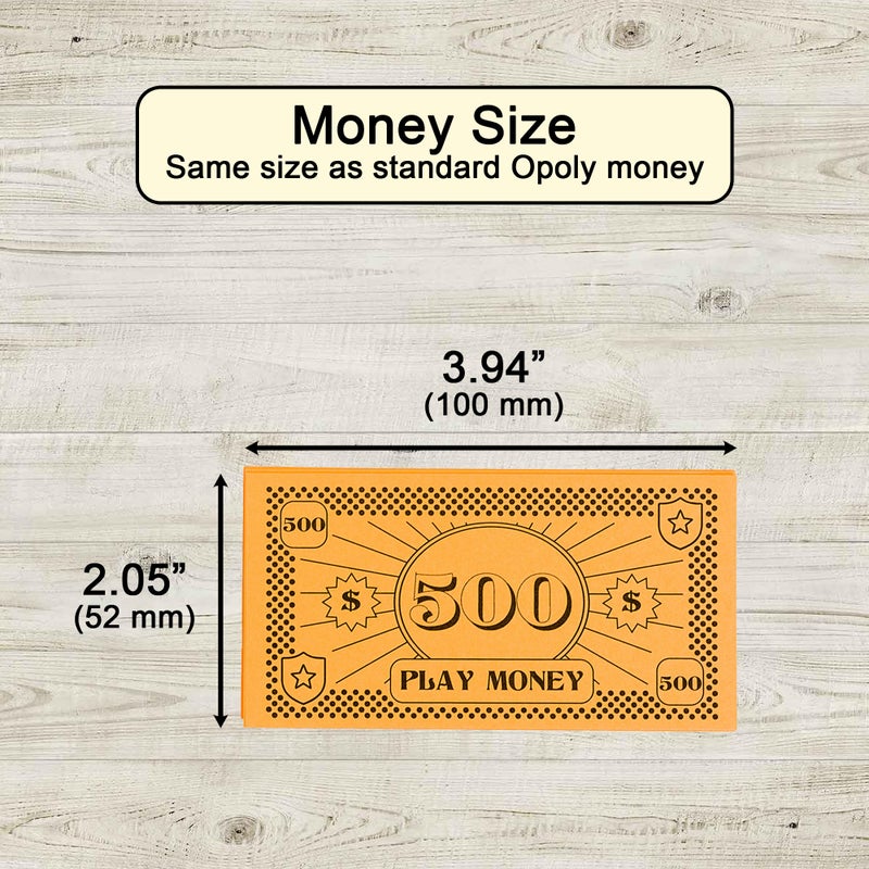 Apostrophe Games Opoly Play Money â€“ 800Pcs Fake Currency for Board Games â€“ 100 of Each Bill in 8 Denominations â€“ $1, $5, $10, $20, $50, $100, $500, & $1000 - Paper Pretend Play Cashier - Stocking Stuffer - Image 3