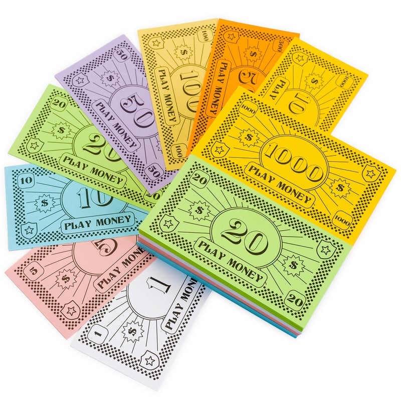 Apostrophe Games Opoly Play Money â€“ 800Pcs Fake Currency for Board Games â€“ 100 of Each Bill in 8 Denominations â€“ $1, $5, $10, $20, $50, $100, $500, & $1000 - Paper Pretend Play Cashier - Stocking Stuffer - Image 1