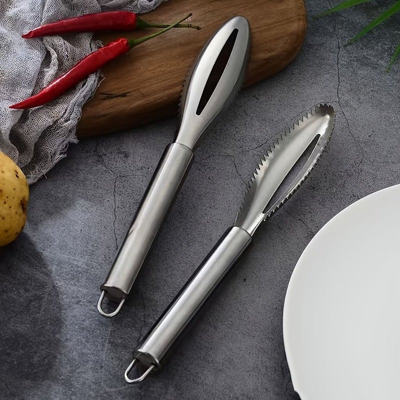 1 Pc Fish Scale Scraper 3 In 1 Stainless Steel Seafood Preparation Tool Includes Scaler Gill Cutter And Garlic Grinder Durable Kitchen Gadget - Image 5