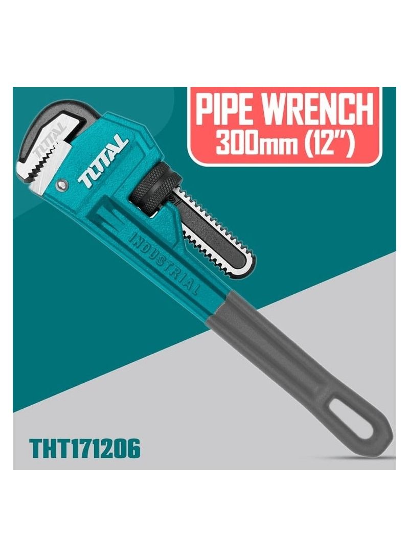 TOTAL TOTAL THT171206 Pipe Wrench 12 300mm Single Sided Drop Forged Pipe Wrench Max. Clamping Diameter 42mm  - Image 1